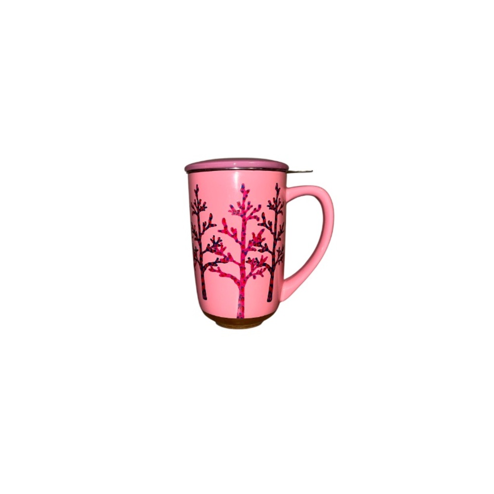 David’s Tea Pink and Purple Tree Motif Nordic Mug